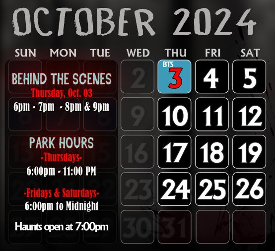 fright nights calendar 2024